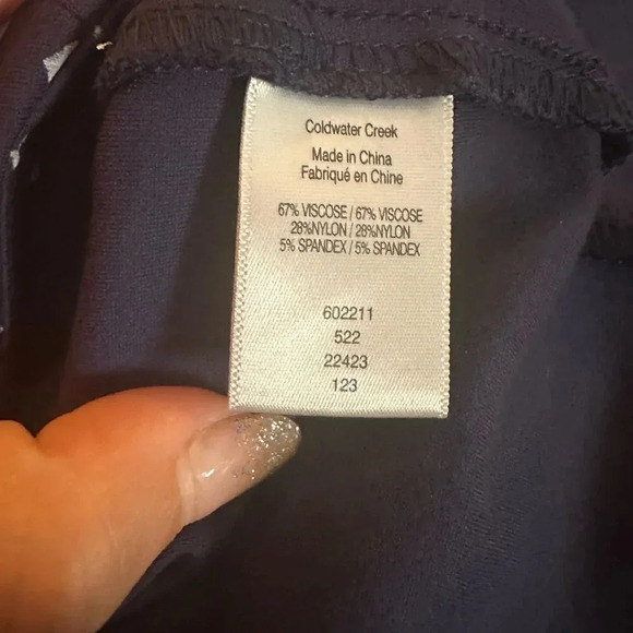 NWOT- Women’s Coldwater Creek Anywear Heart Print Ponte Ankle Pants. Size 14. - Picture 7 of 8